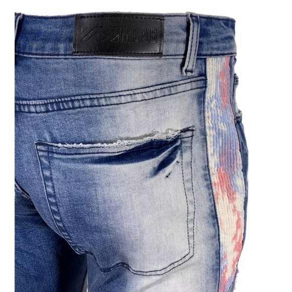 M.LAB Slim Cause Men's Denim Jeans Blue - Picture 7 of 12